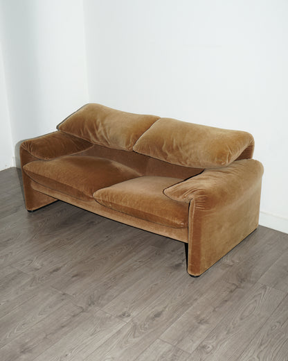 Light Brown Two Seater Maralunga Sofa – Cassina