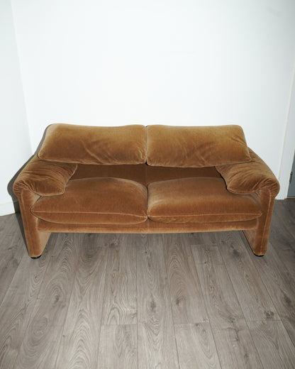 Light Brown Two Seater Maralunga Sofa – Cassina