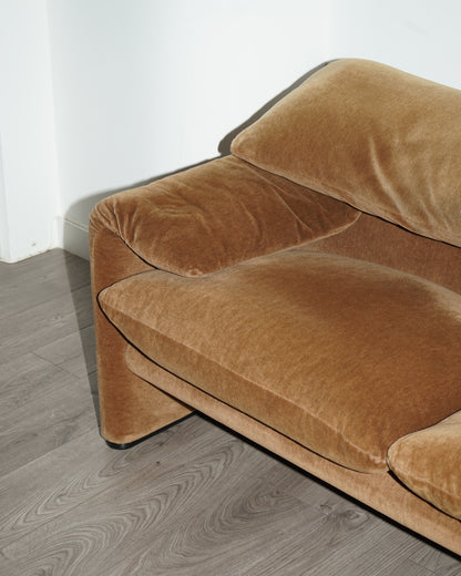 Light Brown Two Seater Maralunga Sofa – Cassina